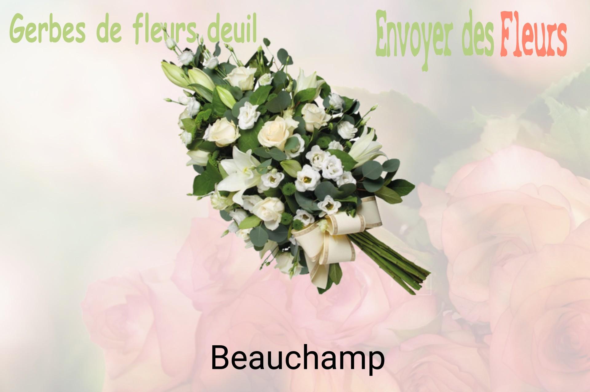 Gerbe de fleurs de deuil livrée à Beauchamp